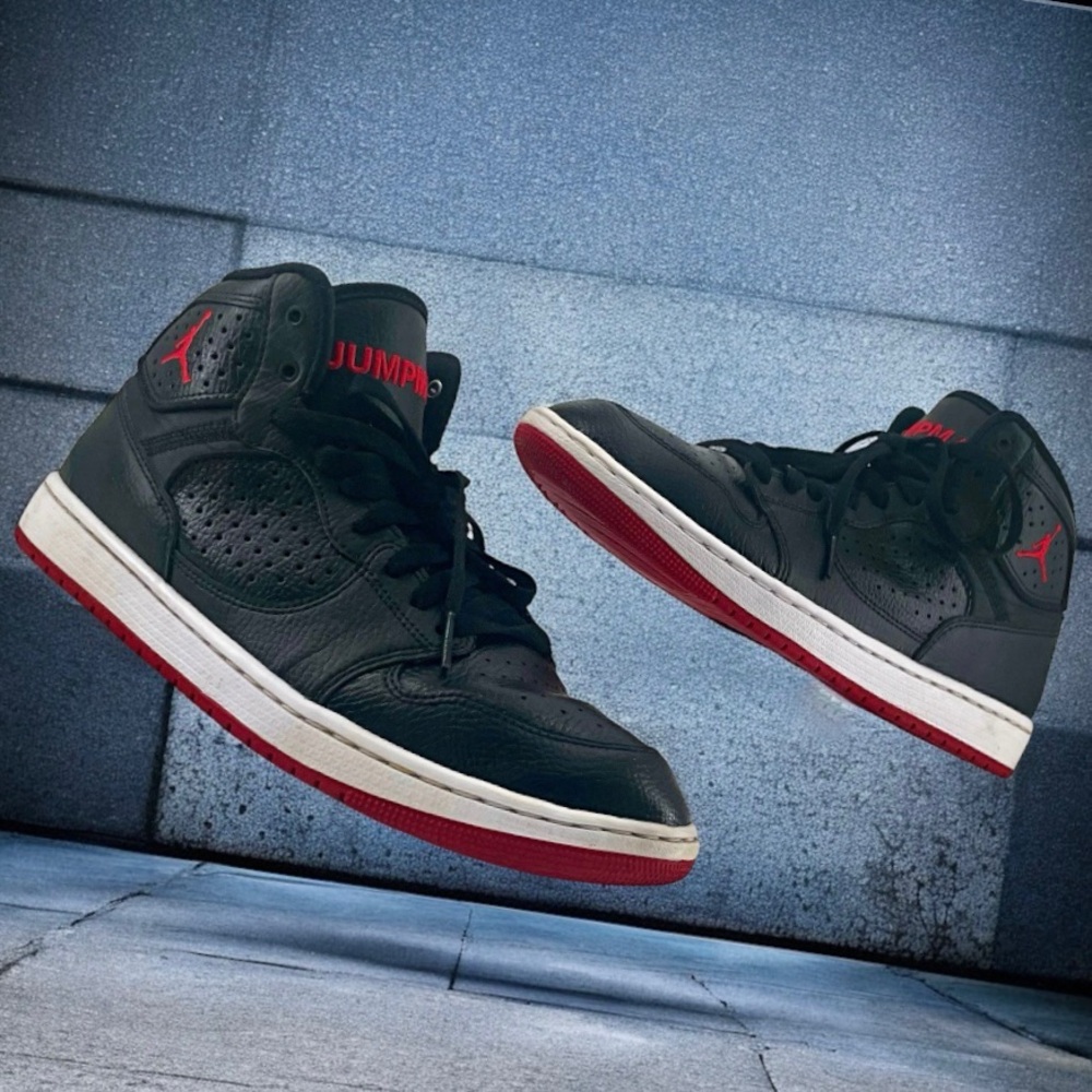 Nike Air Michael Jordan Jump Man Red Black Nba Basketball Sneakers Teen Shoes